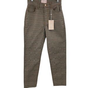 NWT Revice 27 Plaid Straight Leg Pants Button Fly